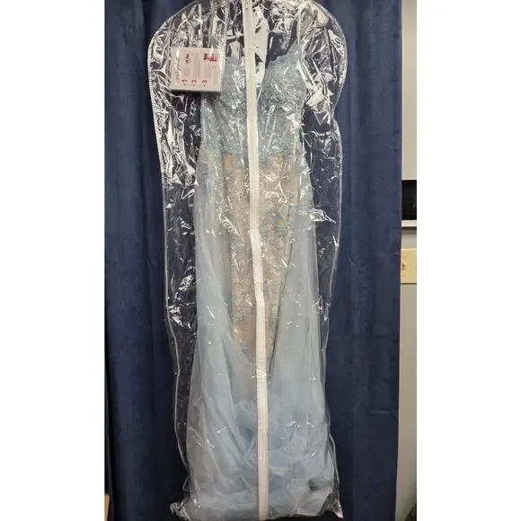 XO By Sophia Exclusive Light Sky Ice Blue Corset Long Prom Formal Dress Size 4 - Picture 2 of 16